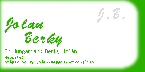 jolan berky business card